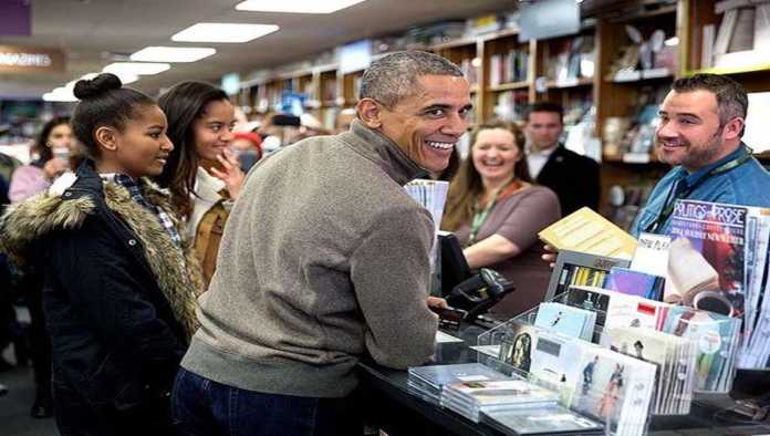 Barack Obama en una librería