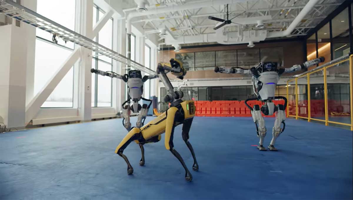 Robots de Boston Dynamics bailando