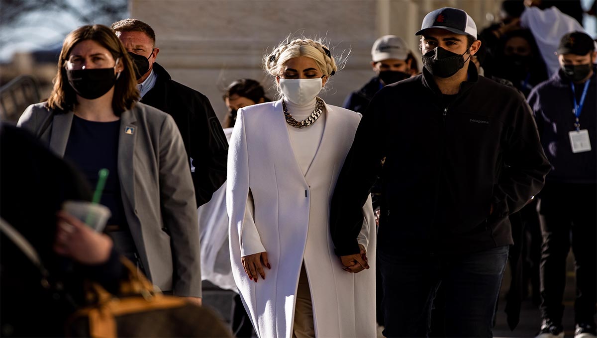 Lady Gaga llegando al Capitolio