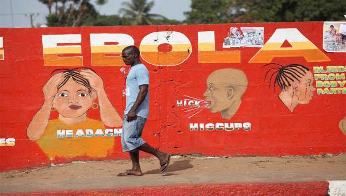 Mural sobre el ébola en Guinea