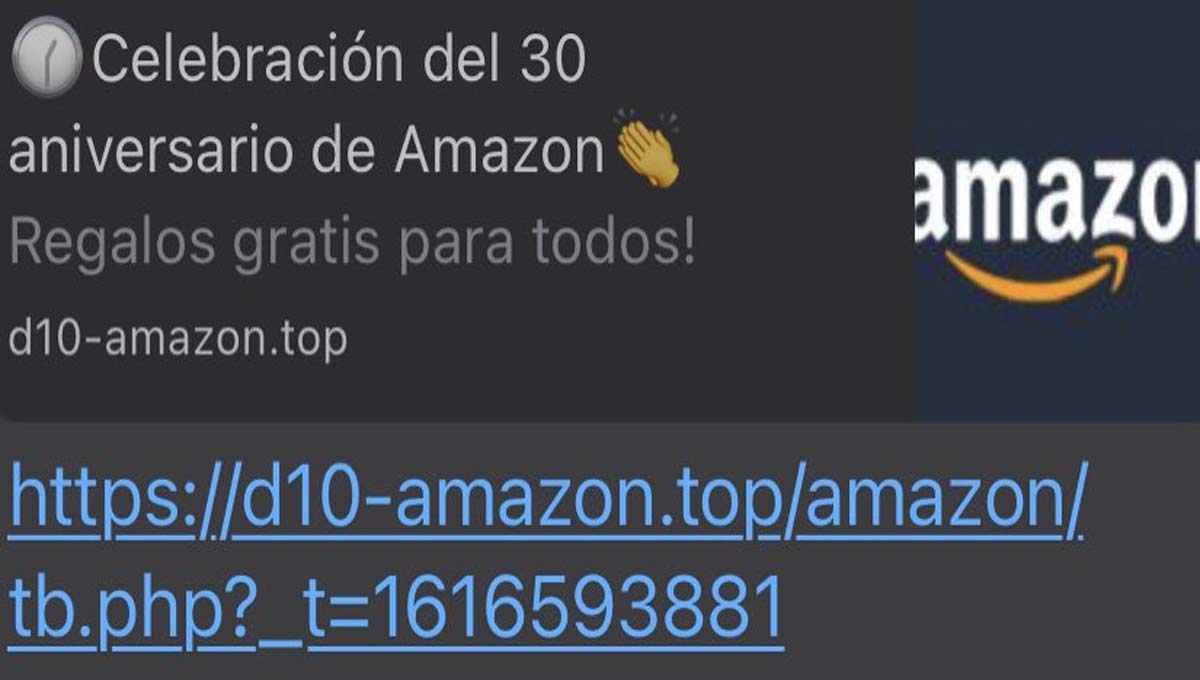 Cadena de WhatsApp sobre Amazon