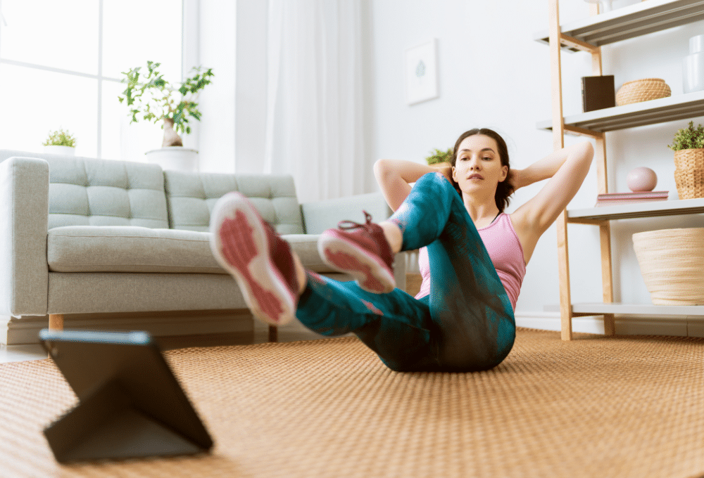 Abdominales. ejercicios fitness sencillos para hacer en casa